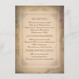 Alte Vintage World Travel Map Hochzeitsinformation Begleitkarte