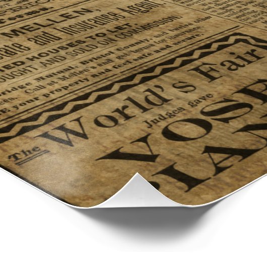Alte Vintage Zeitung Poster (Ecke)