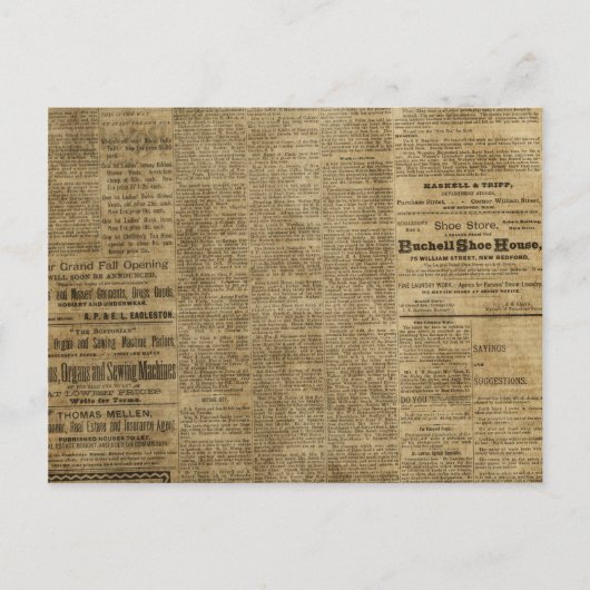 Alte Vintage Zeitung Postkarte (Vorderseite)