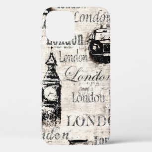 Alte Vintage-Zeitungspapier London Grunge Collage Case-Mate iPhone Hülle