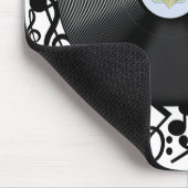 Alte Vinyl-Schallplatten und musikalische Noten Mousepad (Ecke)