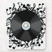 Alte Vinyl-Schallplatten und musikalische Noten Mousepad (Vorne)