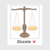 Alte Waage oder Balkenbilanz Aufkleber (Blatt)