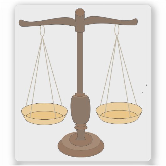 Alte Waage oder Balkenbilanz Aufkleber (Vorderseite)