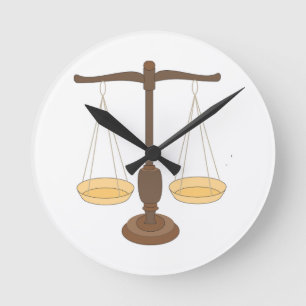 Alte Waage oder Bildebene Runde Wanduhr