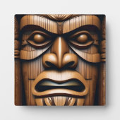 Alte Wächter: Tiki Holzkunst Fotoplatte (Vorderseite)