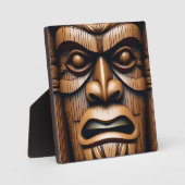 Alte Wächter: Tiki Holzkunst Fotoplatte (Vorderseite)
