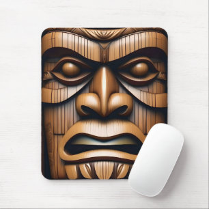 Alte Wächter: Tiki Holzkunst Mousepad