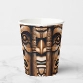 Alte Wächter: Tiki Holzkunst Pappbecher (Links)