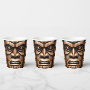 Alte Wächter: Tiki Holzkunst Pappbecher