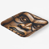 Alte Wächter: Tiki Holzkunst Pappteller (Gewinkelt)