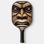 Alte Wächter: Tiki Holzkunst Pickleball Schläger (Vorderseite)