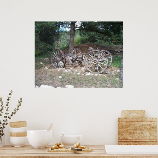 Alte Wagenräder Poster (Küche)