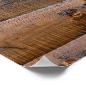 Alte Wand aus Holzplanken mit Rissen. Beam Poster (Ecke)