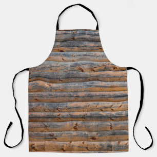 Alte Wand aus Holzplanken mit Rissen. Beam Schürze