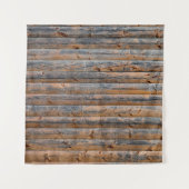 Alte Wand aus Holzplanken mit Rissen. Beam Wandteppich (Vorderseite)