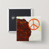 Alte Wand Hintergrund, quadratischer Knopf Button (Vorne & Hinten)