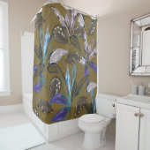 Alte Wandtextur mit Rissen, Retro-Hintergrund, Duschvorhang (Beispiel)