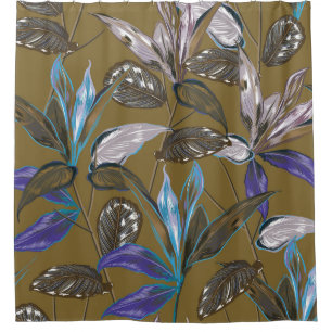 Alte Wandtextur mit Rissen, Retro-Hintergrund,   Duschvorhang