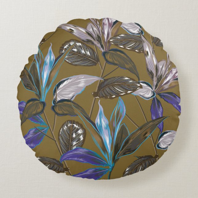 Alte Wandtextur mit Rissen, Retro-Hintergrund,   Rundes Kissen (Vorderseite)