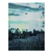 Alte Wasserfarbe mit einem Vogelglanz-Poster Poster (Vorderseite)