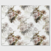 Alte, weiche Rose, grau-rosa Bouquet-Muster Geschenkpapier (Flach)