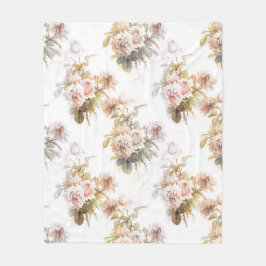 Alte, weiche Rose Rosa Bouquet Muster Flora Fleecedecke