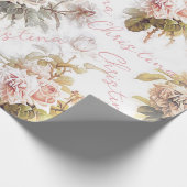Alte, weiche Rose Rosa Bouquet Muster Flora Geschenkpapier (Ecke)