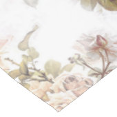 Alte, weiche Rose, rosa Bouquet-Muster Tischdecke (Schrägansicht)