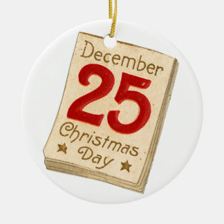Alte Weihnachten, 25. Dezember Keramikornament