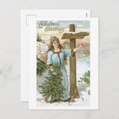 Alte Weihnachten, Angel Feiertagspostkarte (Vorne/Hinten)
