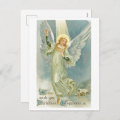 Alte Weihnachten, Angel Feiertagspostkarte (Vorne/Hinten)