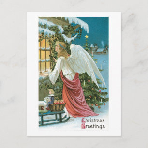 Alte Weihnachten, Angel Feiertagspostkarte