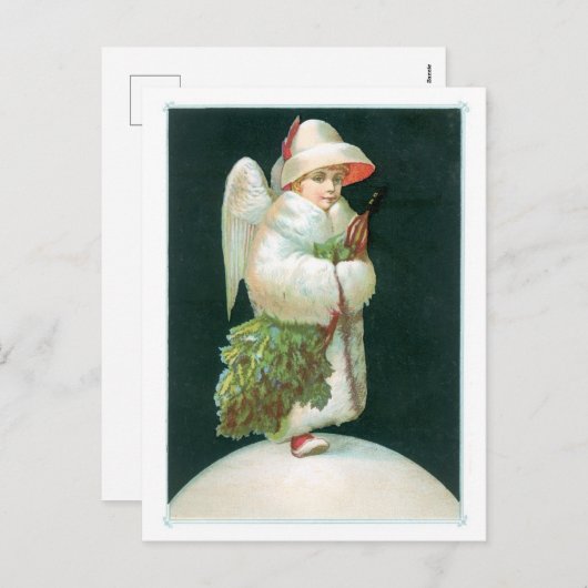 Alte Weihnachten, Angel Feiertagspostkarte (Vorne/Hinten)