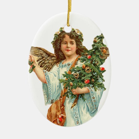Alte Weihnachten, Angel Keramik Ornament (Vorne)