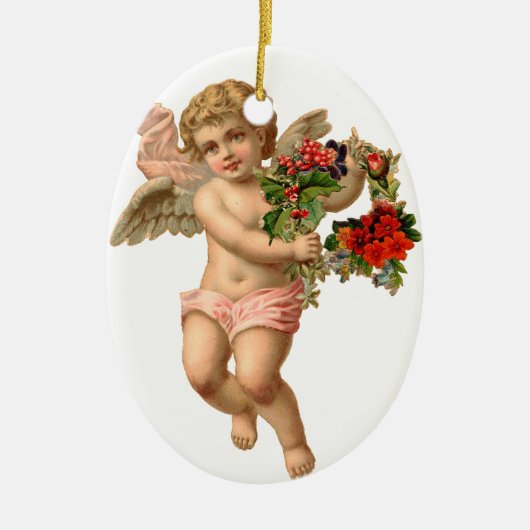 Alte Weihnachten, Angel Keramikornament (Vorne)