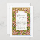 Alte Weihnachten, Blume Feiertagspostkarte (Vorne/Hinten)
