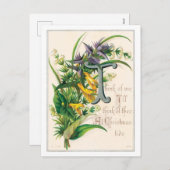 Alte Weihnachten, Blume Feiertagspostkarte (Vorne/Hinten)