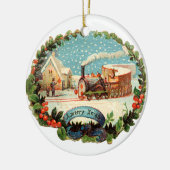 Alte Weihnachten, Dampfzug Keramik Ornament (Links)