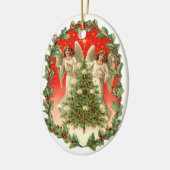 Alte Weihnachten, Engel Keramik Ornament (Links)