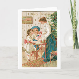 Alte Weihnachten, Familie Feiertagskarte