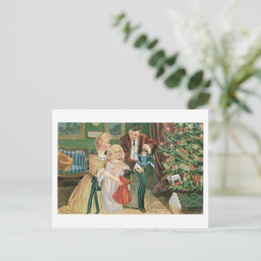 Alte Weihnachten, Familie Feiertagspostkarte (Stehend Vorderseite)