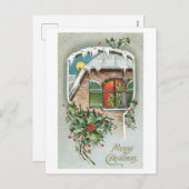 Alte Weihnachten, Holly Feiertagspostkarte (Vorne/Hinten)