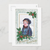 Alte Weihnachten, Junge Feiertagspostkarte (Vorne/Hinten)