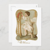 Alte Weihnachten, Junge Feiertagspostkarte (Vorne/Hinten)