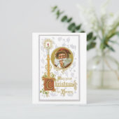 Alte Weihnachten, Kerze Feiertagspostkarte (Stehend Vorderseite)