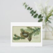 Alte Weihnachten, Kiefernholz Feiertagspostkarte (Stehend Vorderseite)
