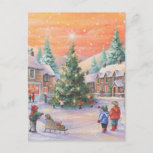 Alte Weihnachten Kinder im Schnee