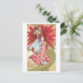 Alte Weihnachten, Lady Feiertagspostkarte (Stehend Vorderseite)