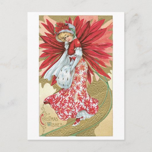 Alte Weihnachten, Lady Feiertagspostkarte (Vorderseite)